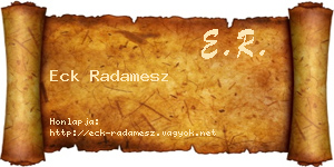 Eck Radamesz névjegykártya